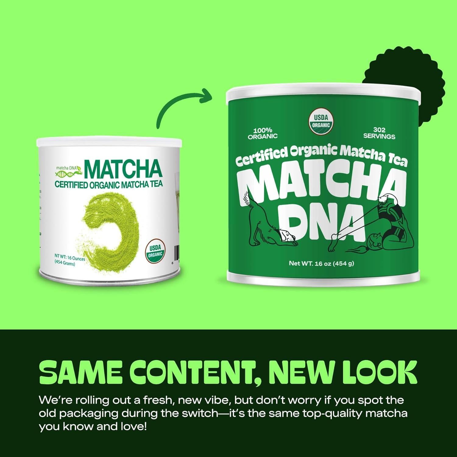Polvo de Té Verde Orgánico Matcha DNA 16 oz Lata