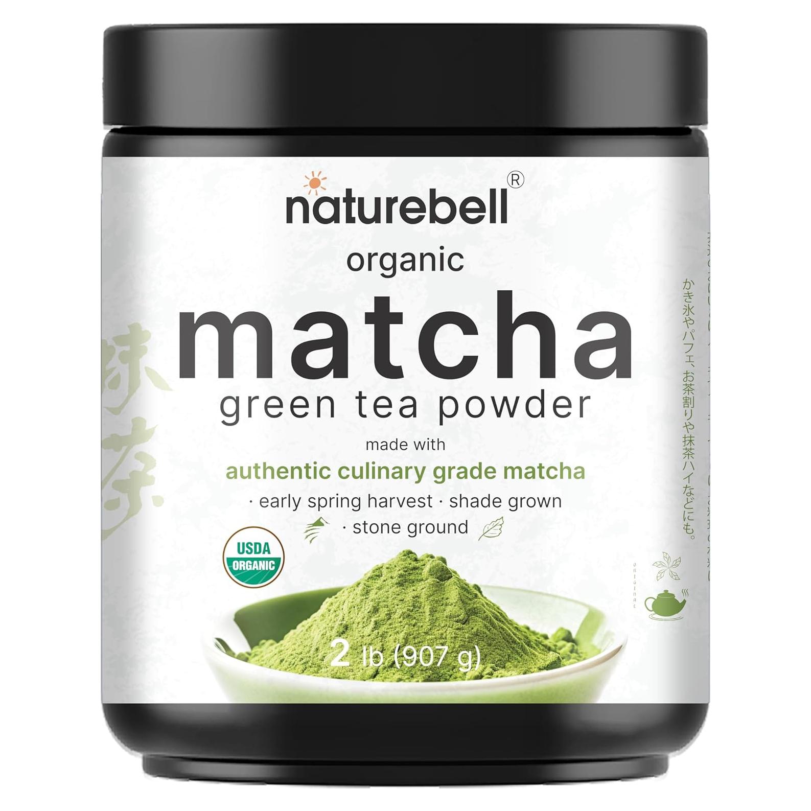 Polvo de Té Verde Matcha Orgánico Naturebell 907g Sin Azúcar