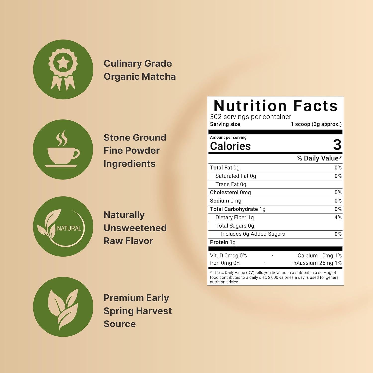 Polvo de Té Verde Matcha Orgánico Naturebell 907g Sin Azúcar