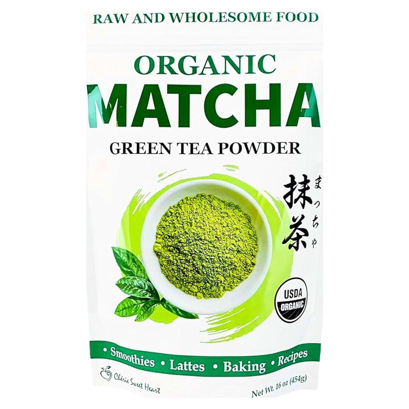 Polvo de Té Verde Matcha Orgánico Cherie Sweet Heart 454g
