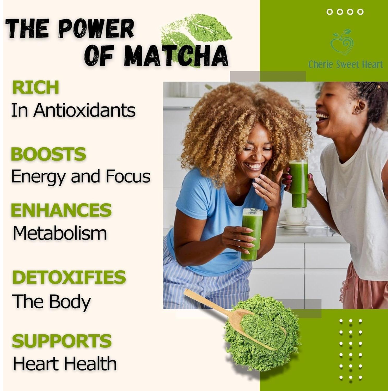 Polvo de Té Verde Matcha Orgánico Cherie Sweet Heart 454g