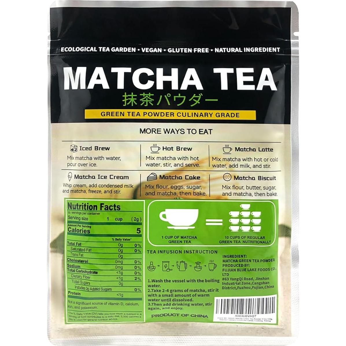 Polvo de Té Verde Matcha Culinario TIAN HU SHAN 100g