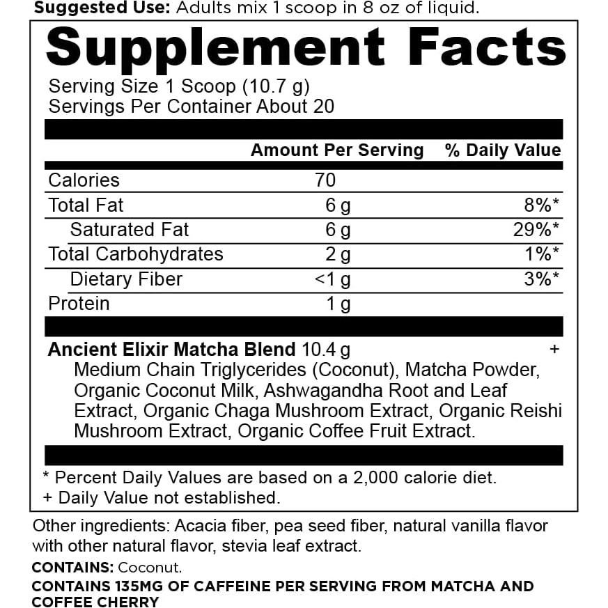 Polvo de Té Verde Matcha Superfood Ancient Elixirs 211g