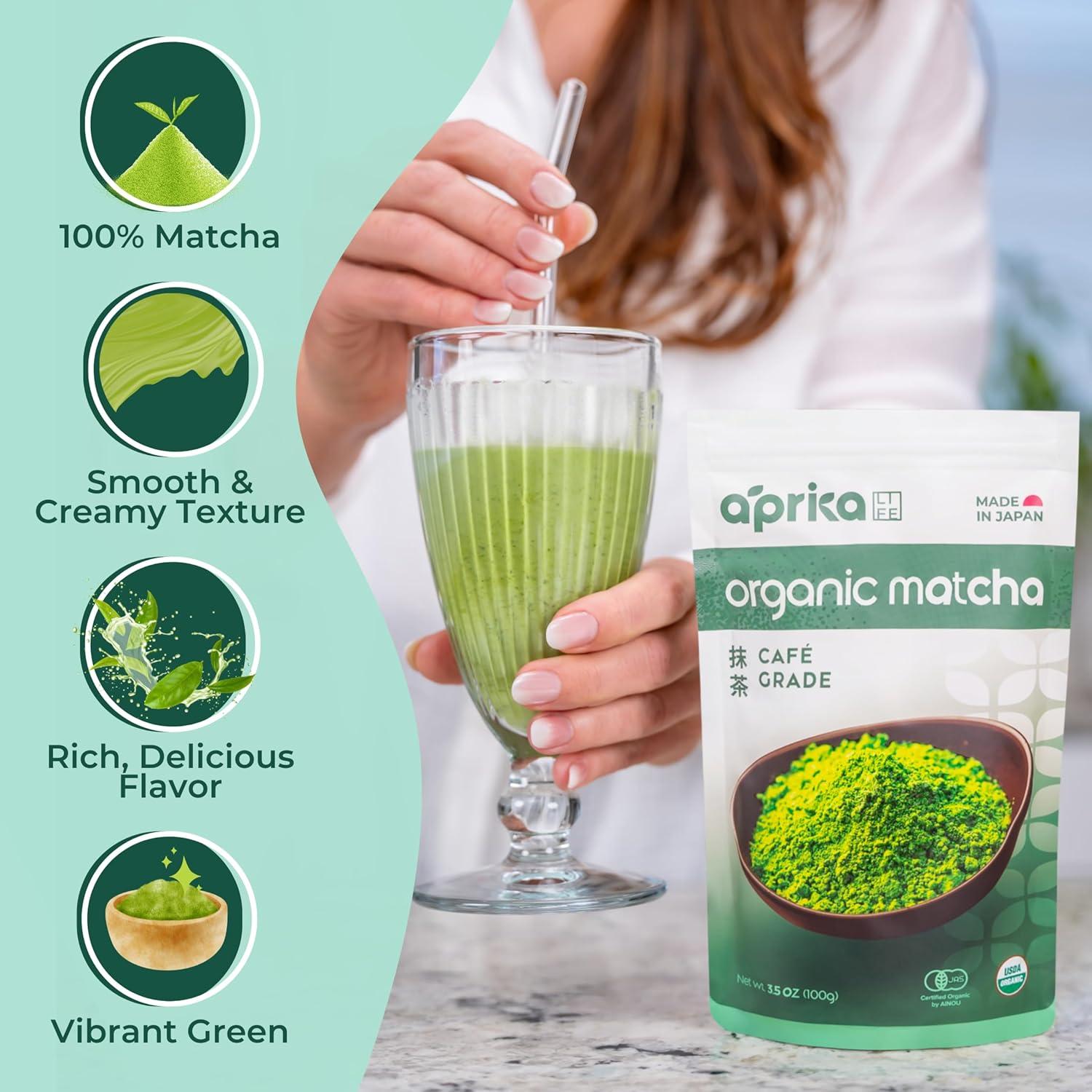 Polvo de Matcha Orgánico AprikaLife 100g - Grado Café Japonés