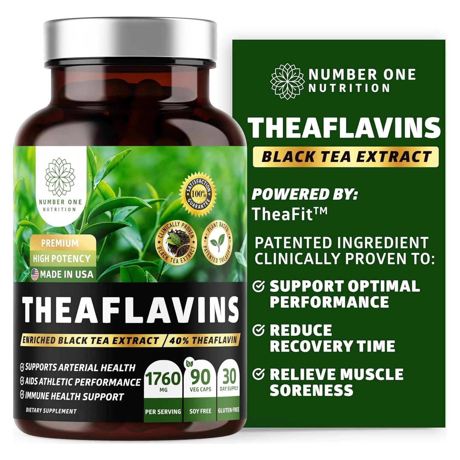 N1 Nutrition Extracto de Té Negro Theaflavins 40% 90 Cápsulas