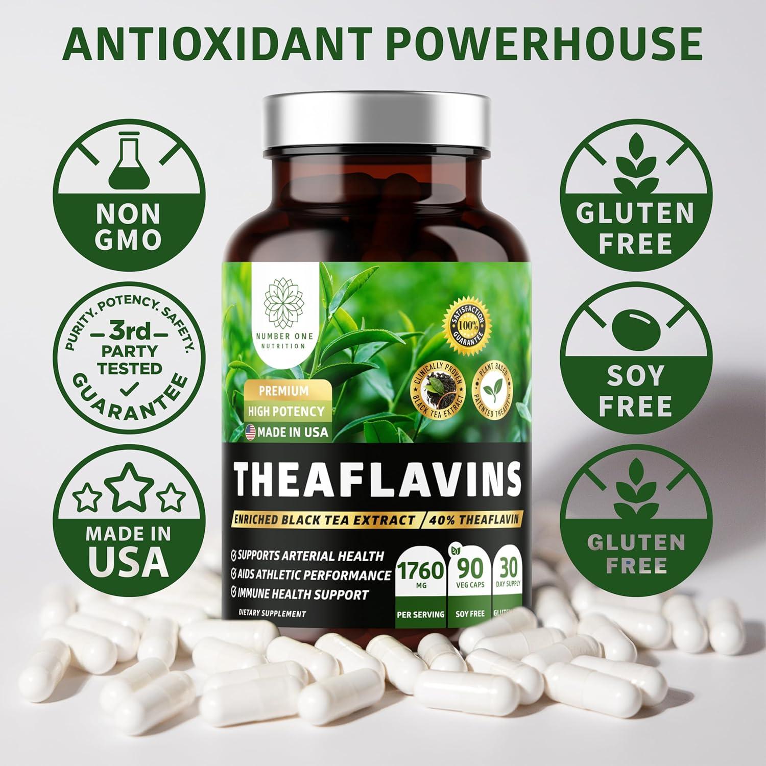 N1 Nutrition Extracto de Té Negro Theaflavins 40% 90 Cápsulas