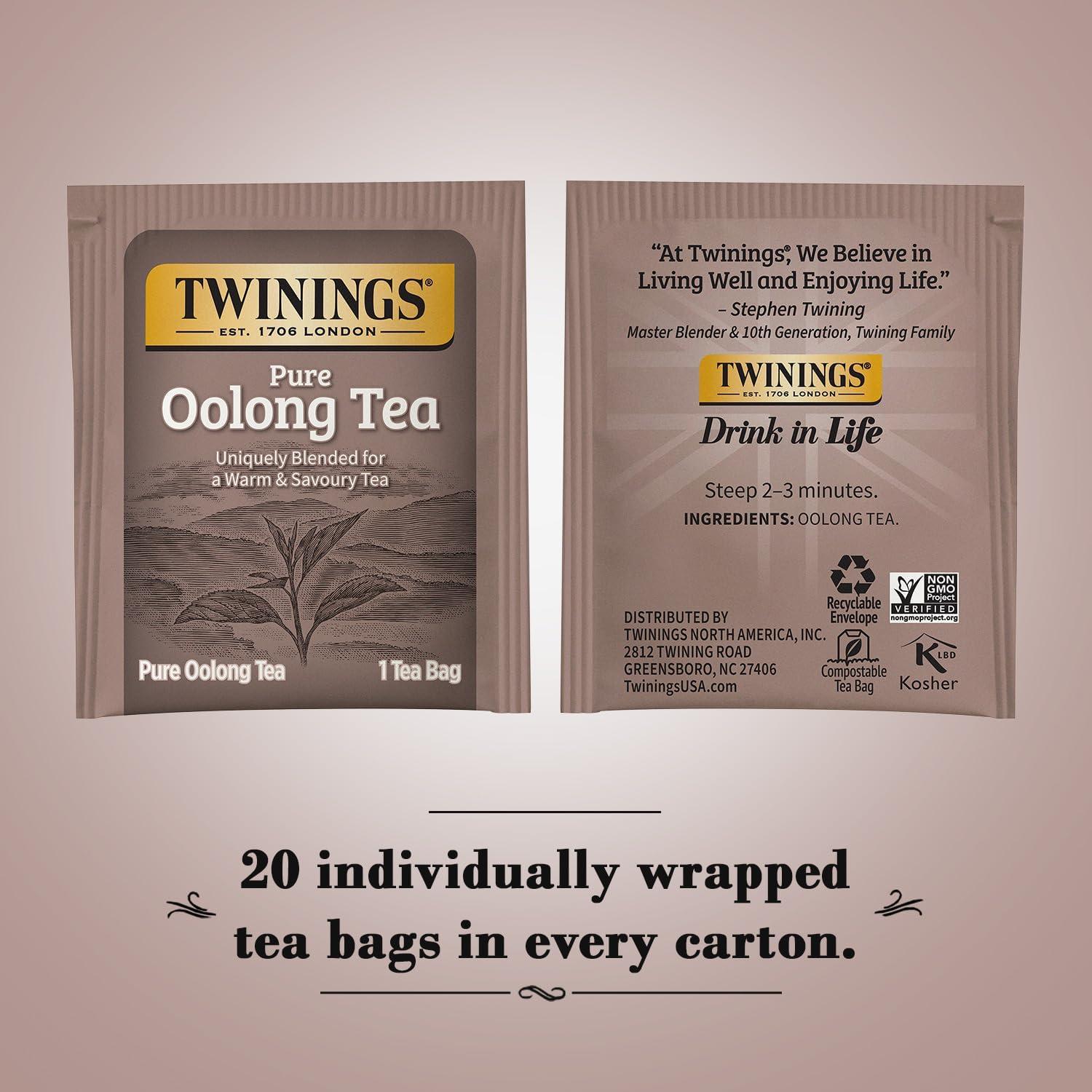 Té Oolong Puro Twinings 40 Bolsitas Individuales 155g