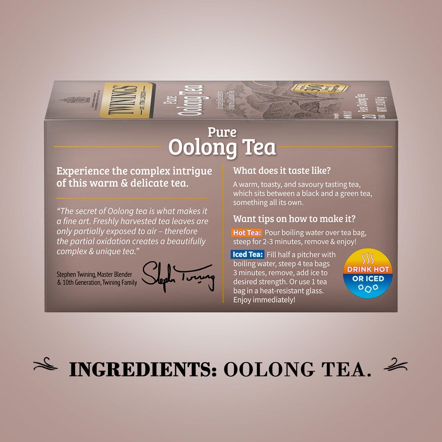 Té Oolong Puro Twinings 40 Bolsitas Individuales 155g