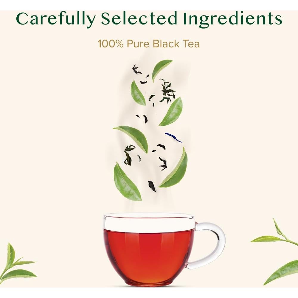 Té Negro Exótico VAHDAM Assam 100 Bolsitas Pirámide Sin Gluten