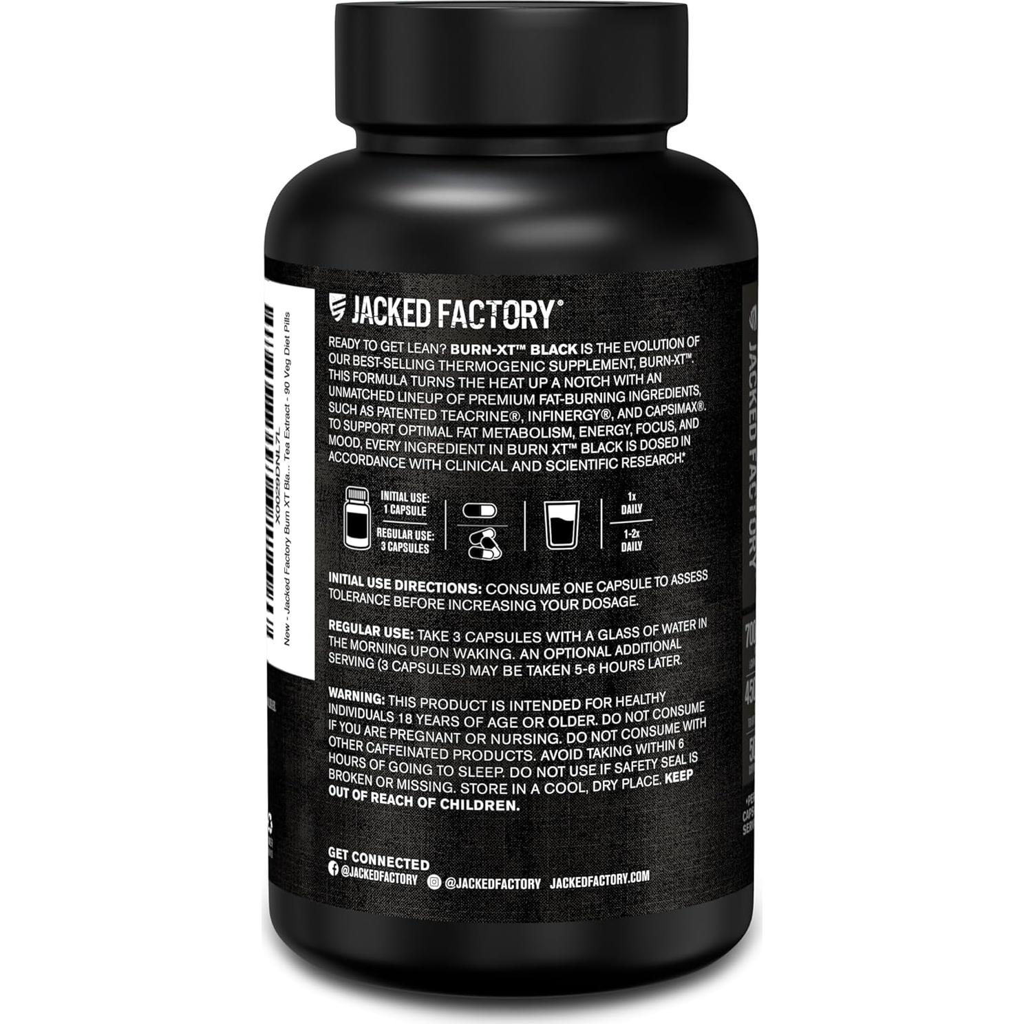 Suplemento Termogénico Jacked Factory Burn XT 90 Cápsulas