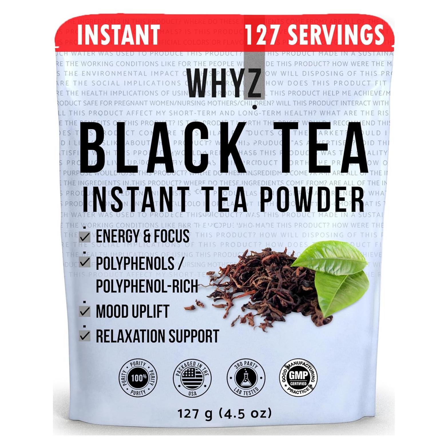 Polvo de Té Negro Instantáneo WHYZ - 127 Porciones - 127g