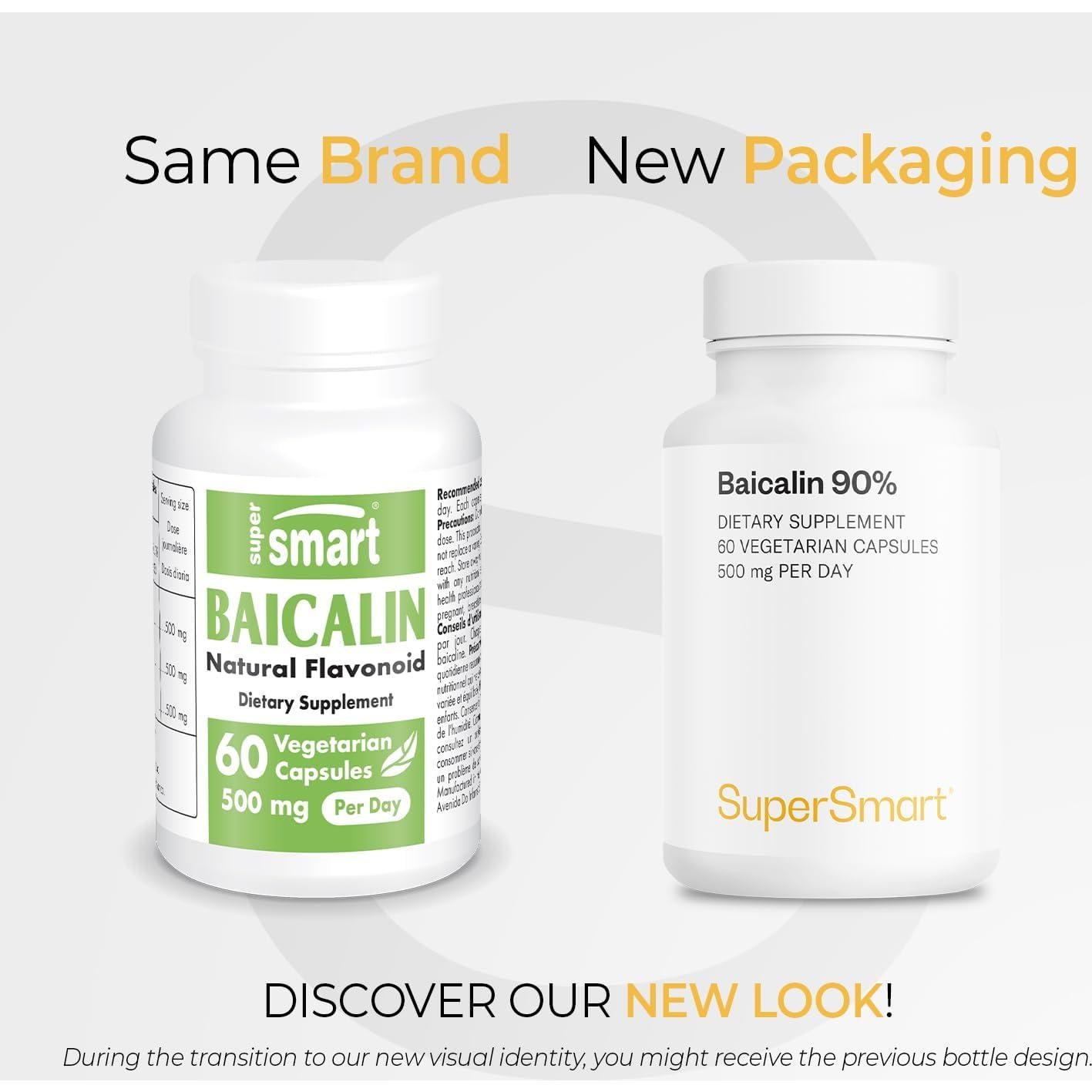 Suplemento de Baicalina 500mg Supersmart - 60 Cápsulas Veganas