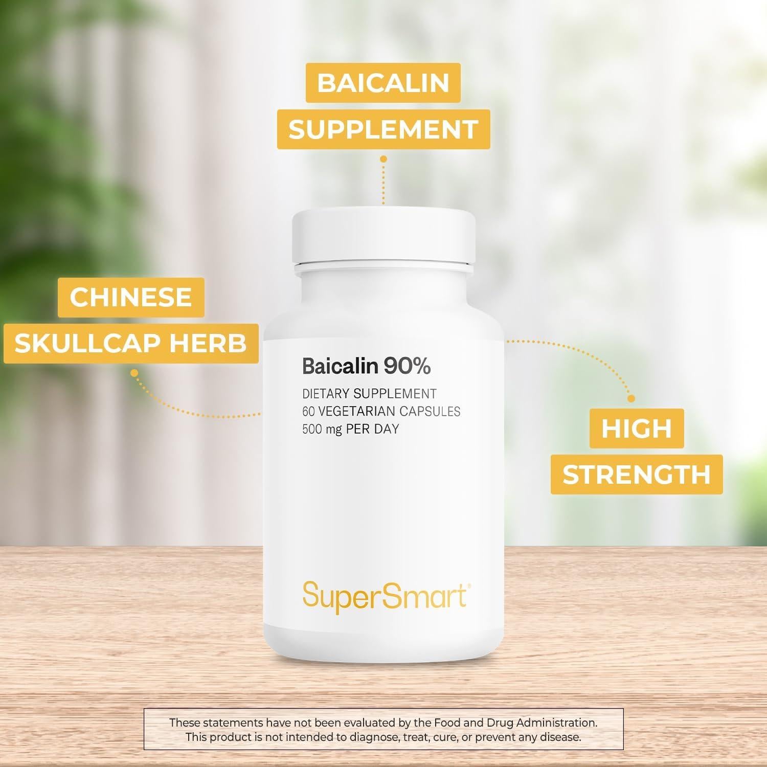 Suplemento de Baicalina 500mg Supersmart - 60 Cápsulas Veganas