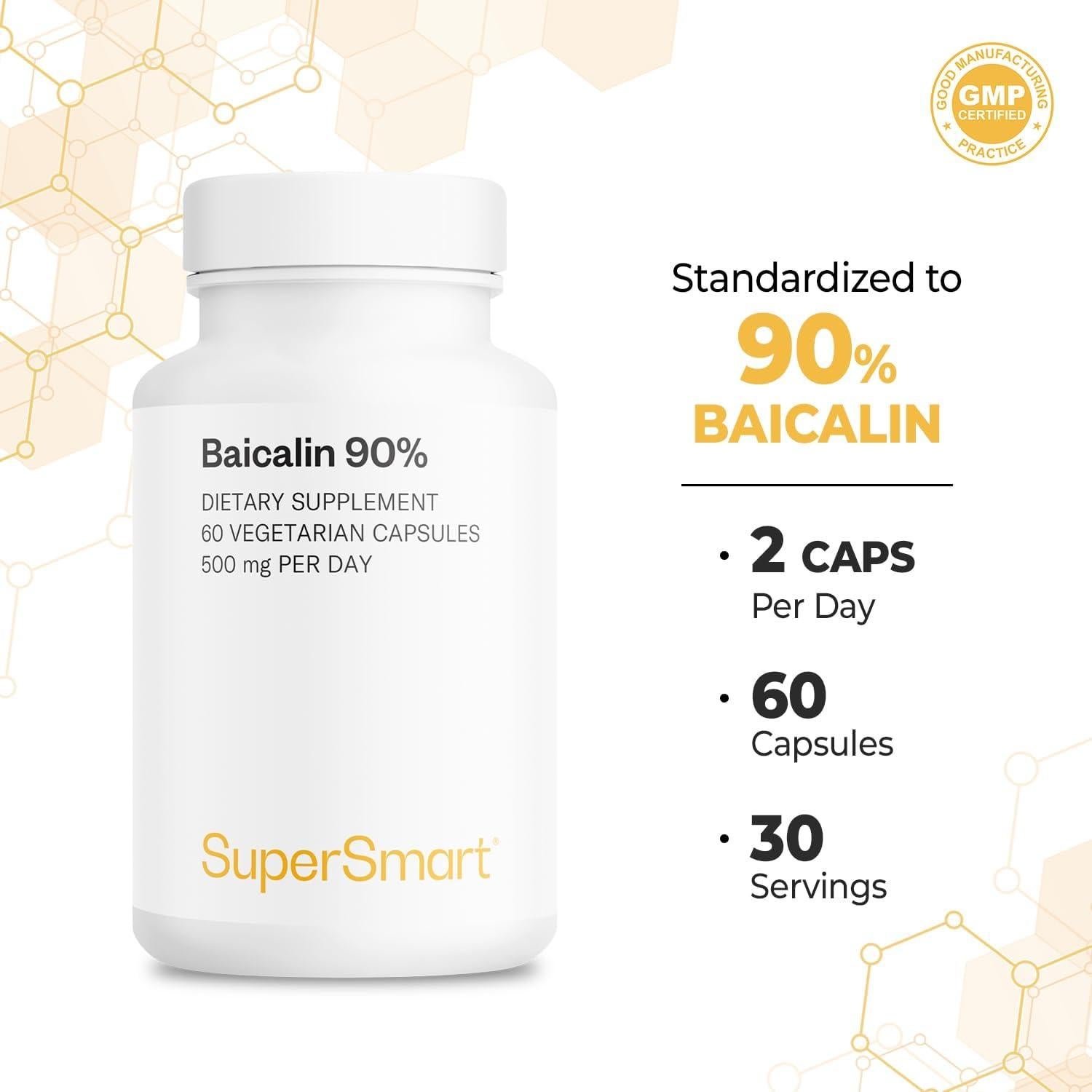 Suplemento de Baicalina 500mg Supersmart - 60 Cápsulas Veganas