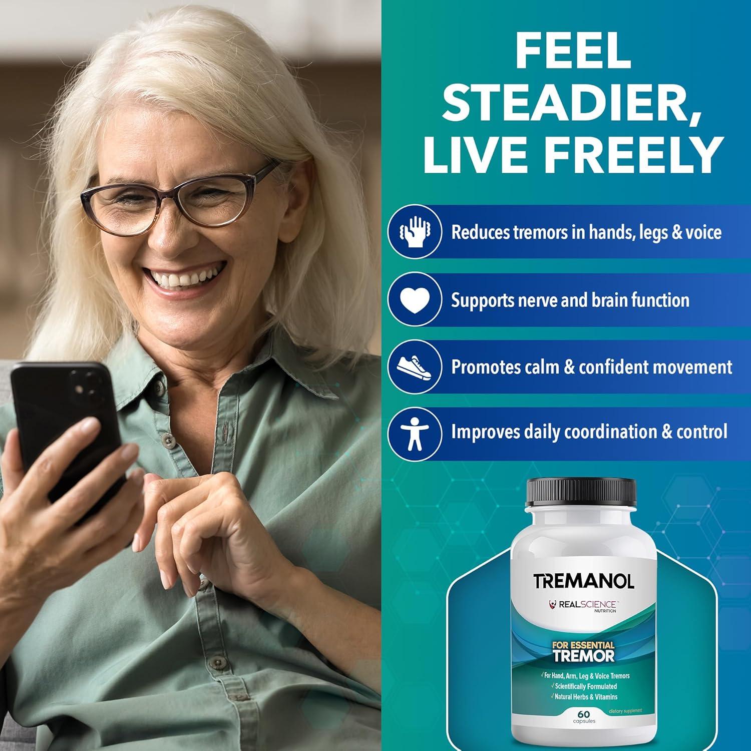 Tremanol Suplemento Herbal para Alivio de Temblor Esencial - 60 Cápsulas