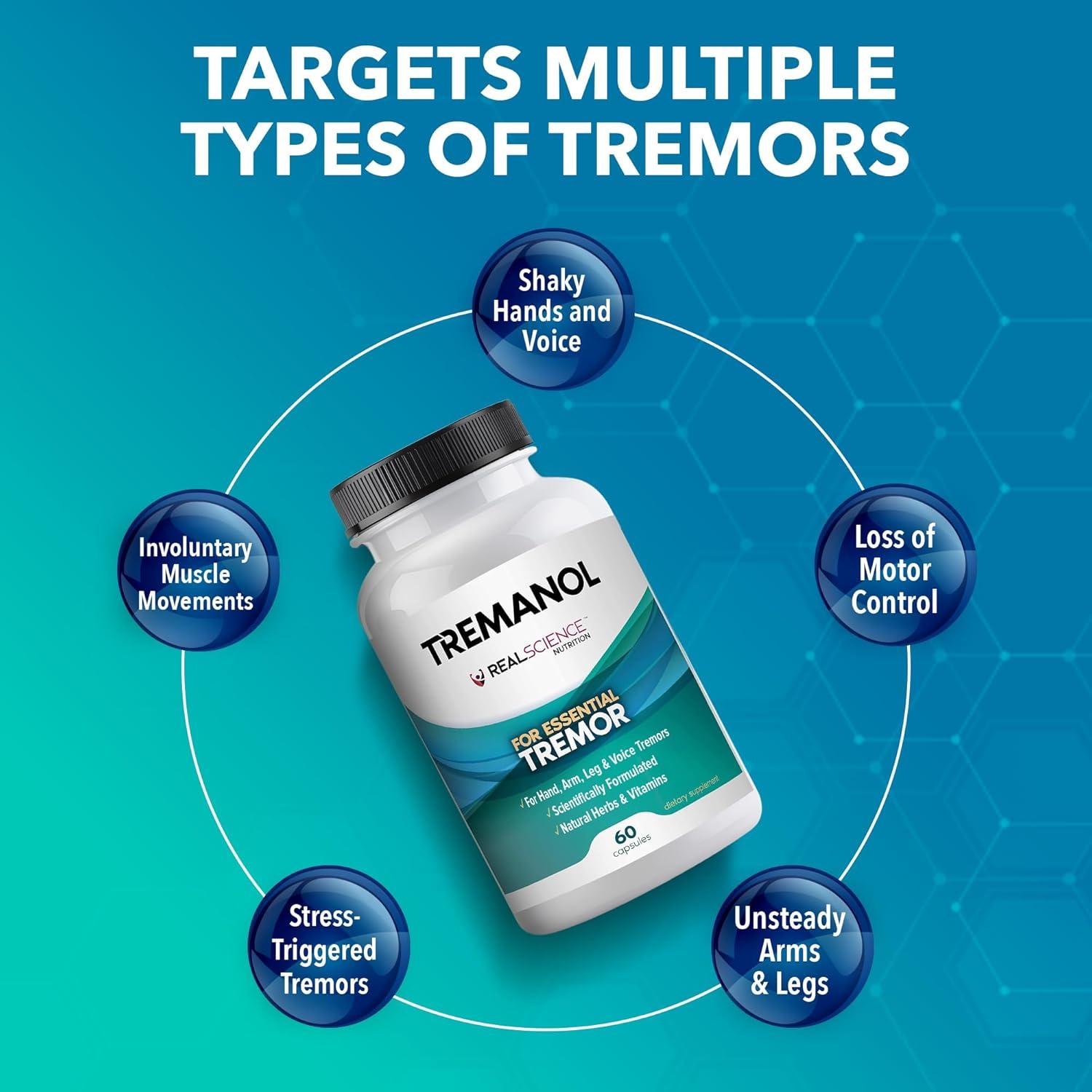 Tremanol Suplemento Herbal para Alivio de Temblor Esencial - 60 Cápsulas