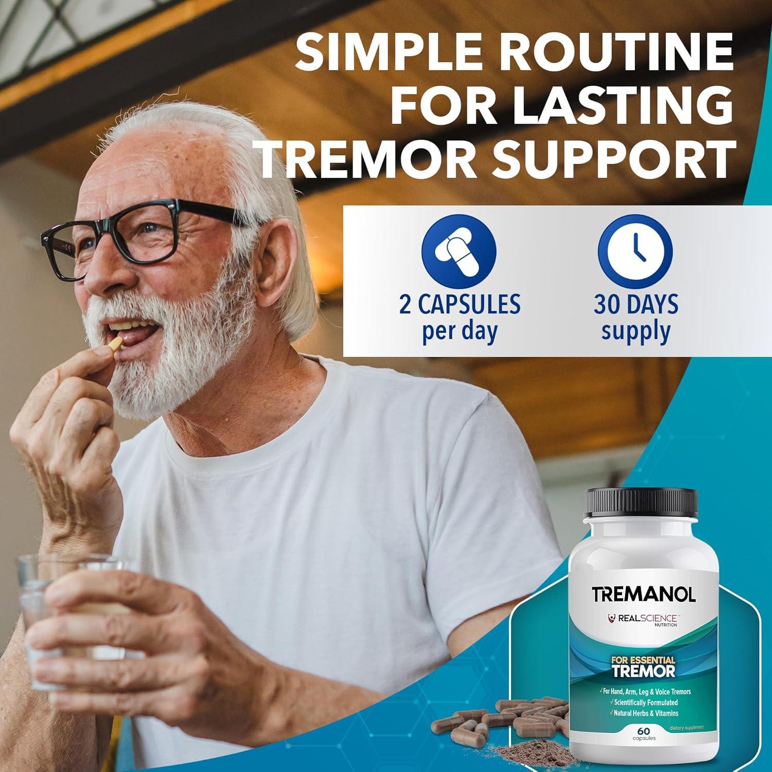 Tremanol Suplemento Herbal para Alivio de Temblor Esencial - 60 Cápsulas