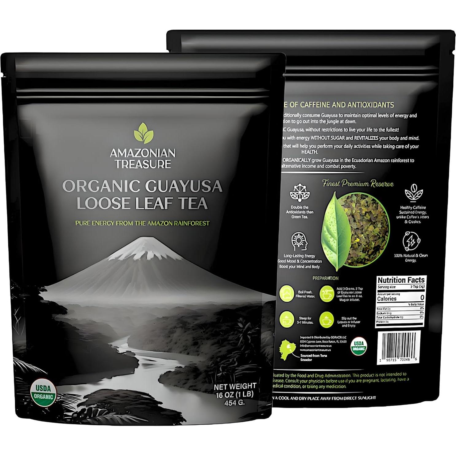 Té de Guayusa Orgánico Tesoro Amazónico 0.45 KG - Energía Natural