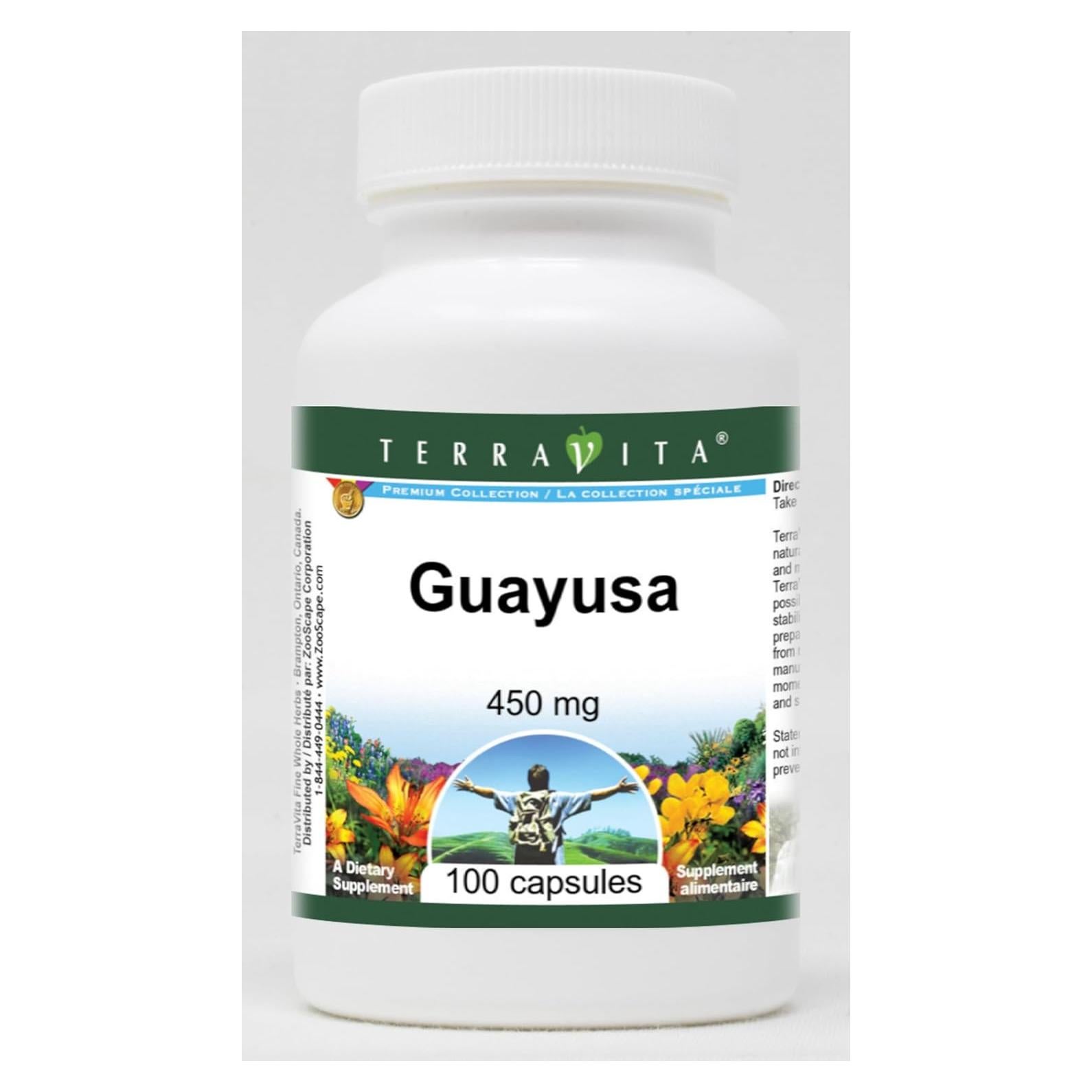 Guayusa 450 mg TerraVita - 100 Cápsulas Sin Rellenos
