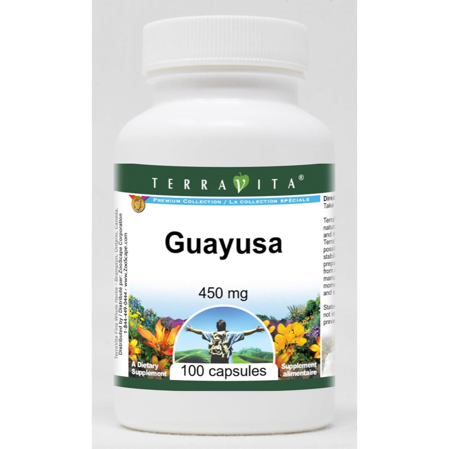 Guayusa 450 mg TerraVita - 100 Cápsulas Sin Rellenos