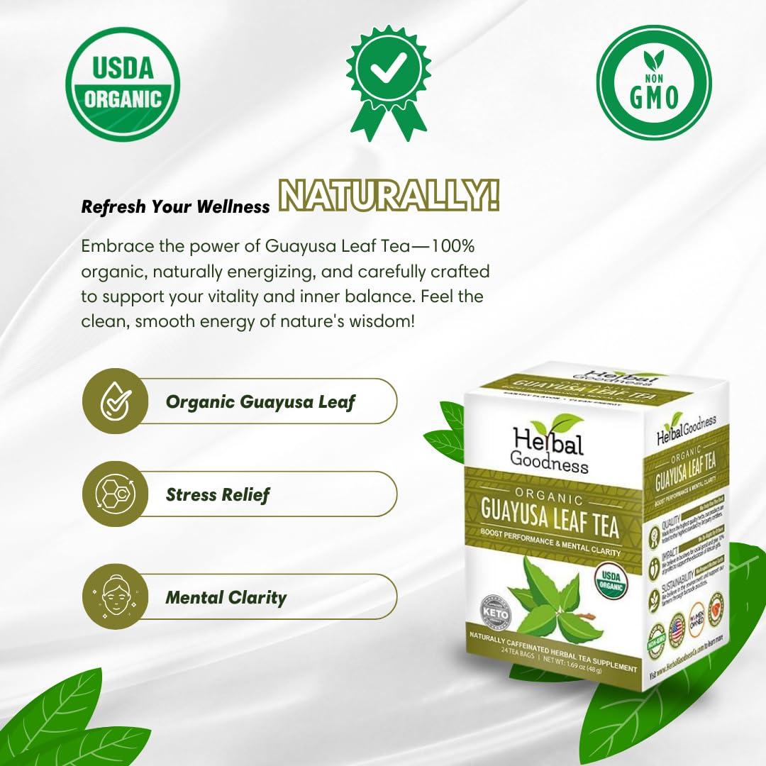Té de Guayusa Orgánico Herbal Goodness - 24 Bolsitas Ecológicas