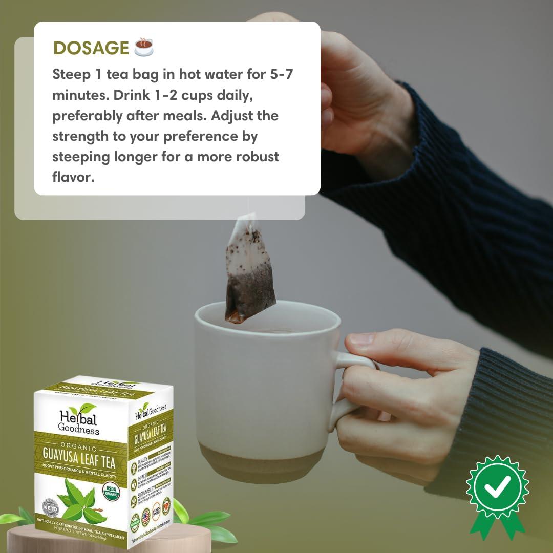 Té de Guayusa Orgánico Herbal Goodness - 24 Bolsitas Ecológicas