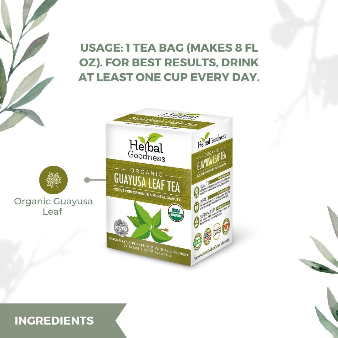 Té de Guayusa Orgánico Herbal Goodness - 24 Bolsitas Ecológicas
