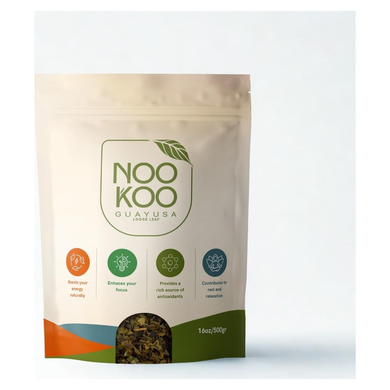 Té de Hoja Suelta Orgánico NooKoo Guayusa 453g - Energía Suave