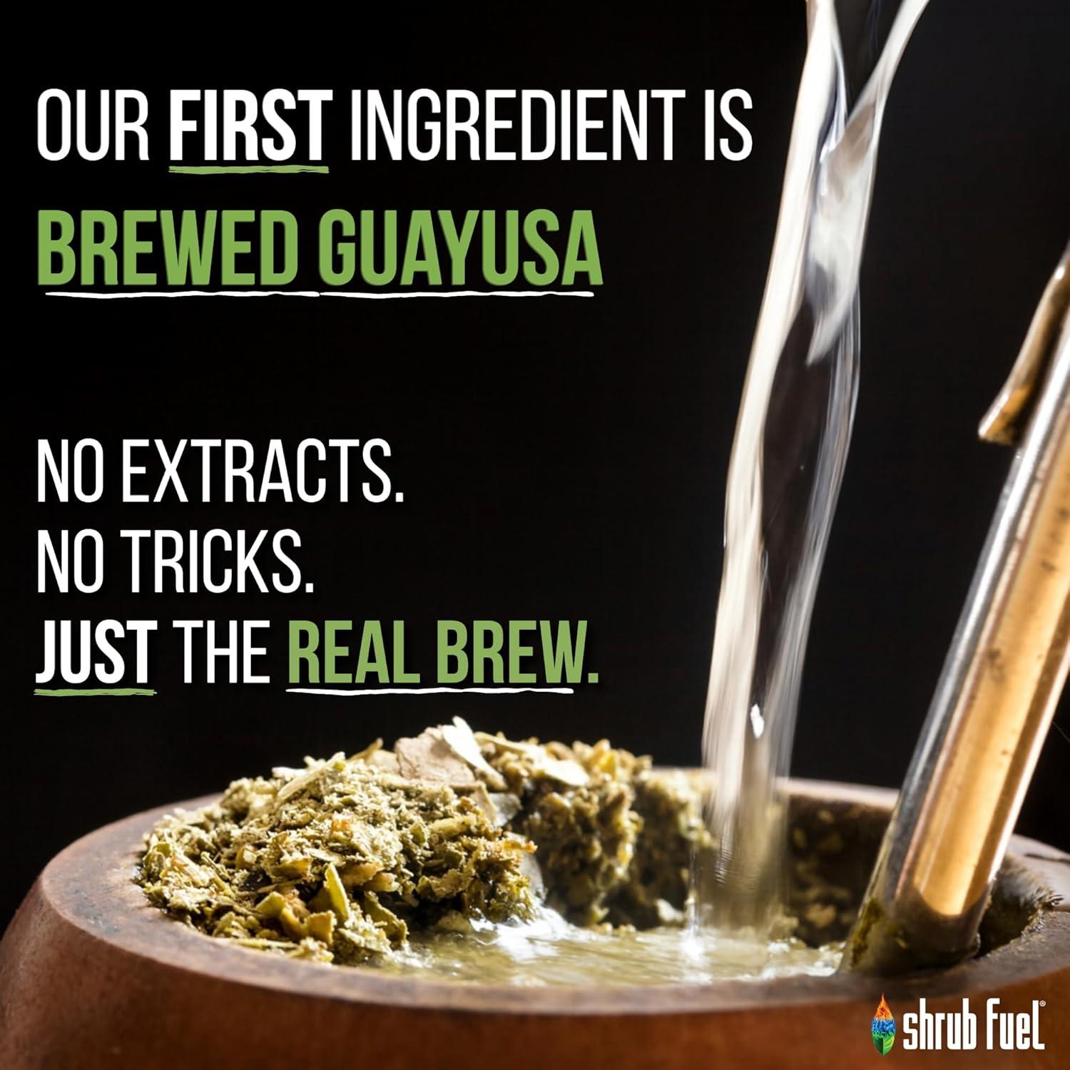 Bebida Energética Orgánica Guayusa Shrub Fuel Sin Azúcar 4 Latas