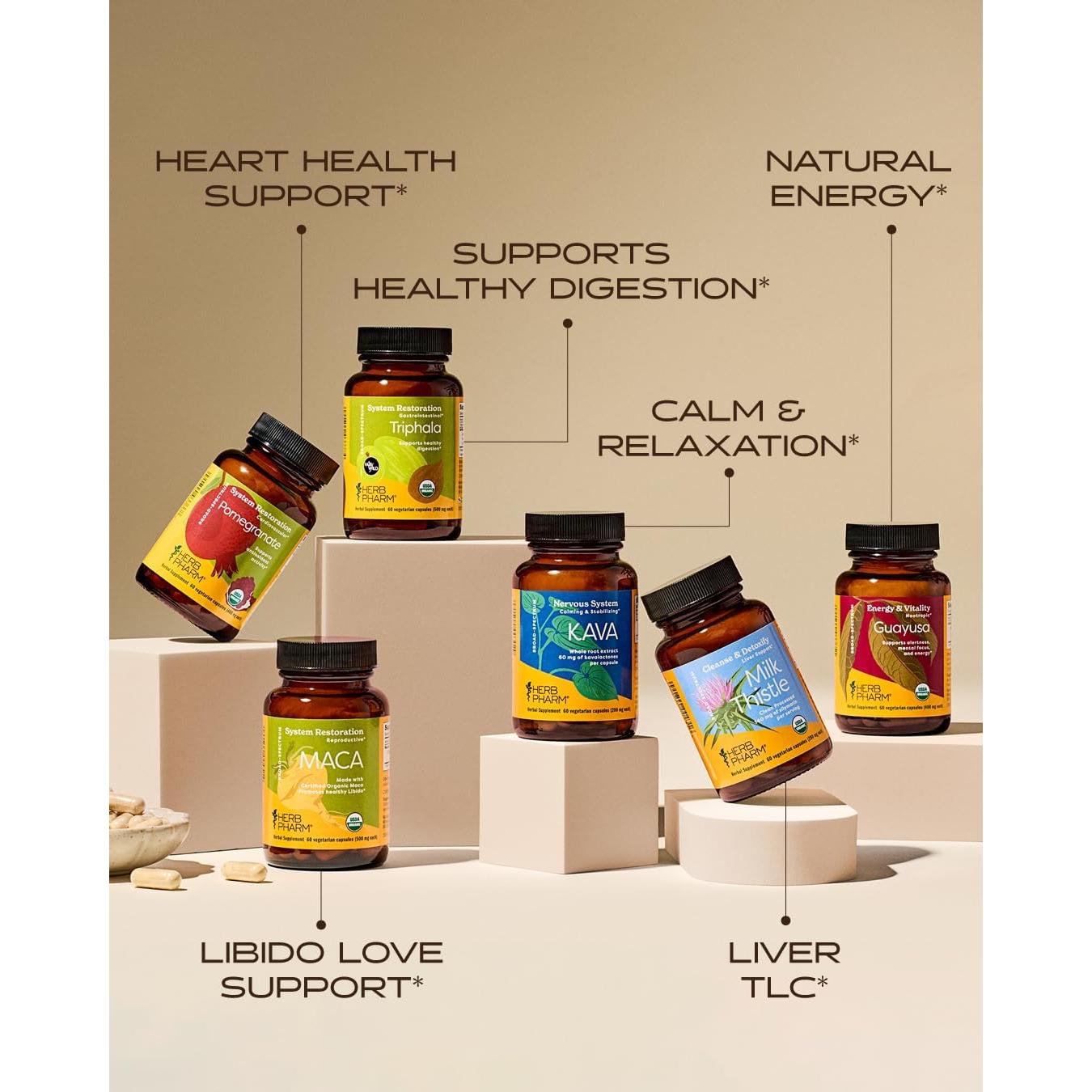 Cápsulas de Guayusa Herb Pharm 60 Veganas 400 mg Energía