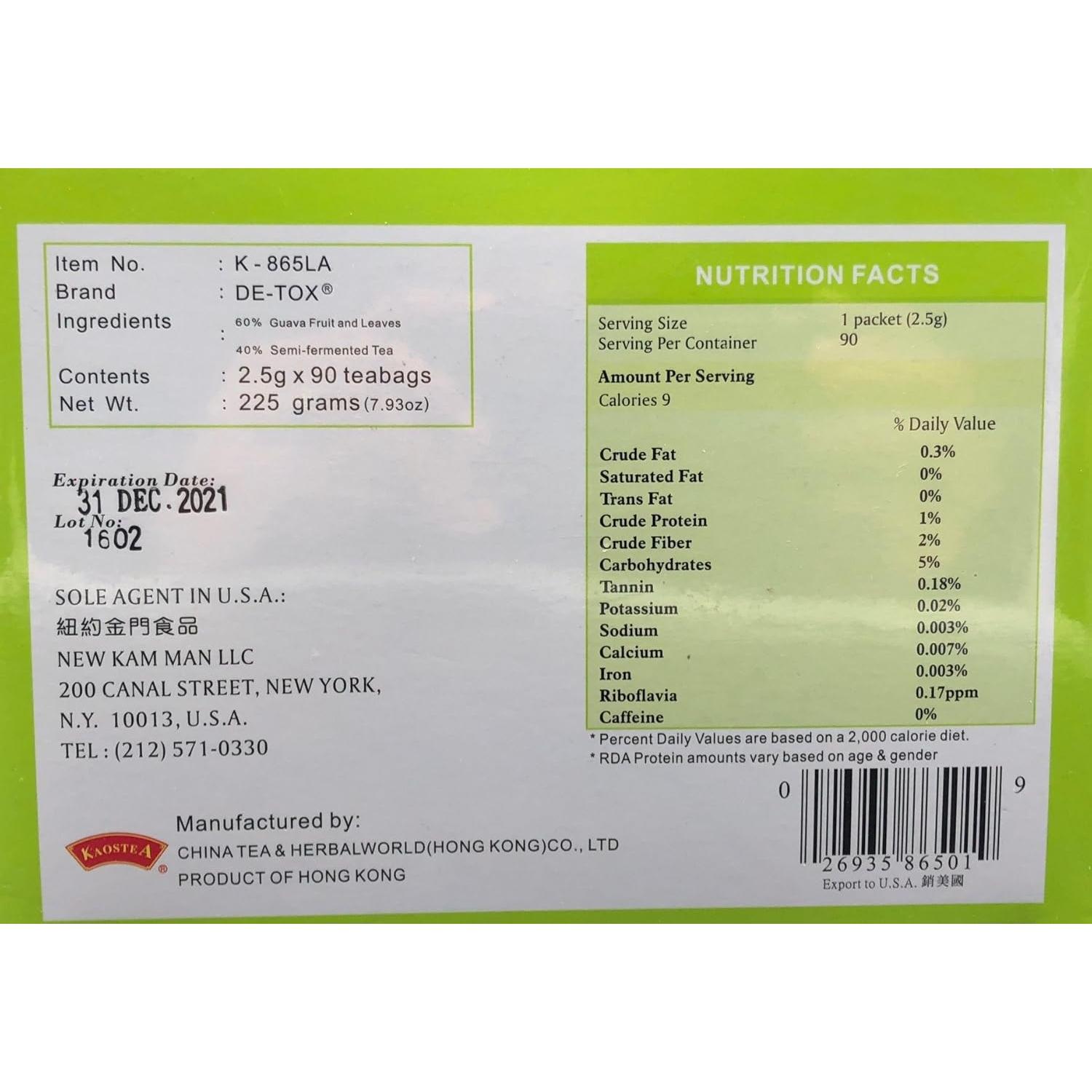 Té de Guayaba De-Tox 90 Bolsitas - Desintoxicante Natural