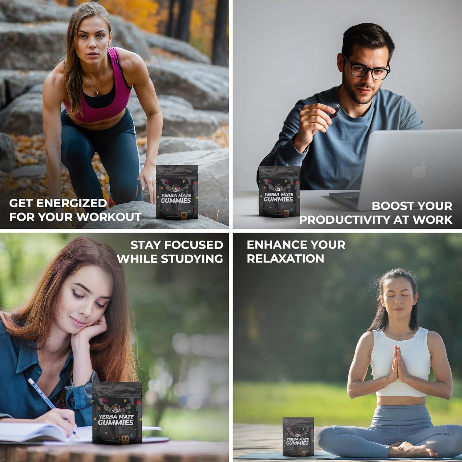 Gomitas Energéticas Veganas Trails to Nature 60 Unidades - Guarana, Matcha, Cordyceps