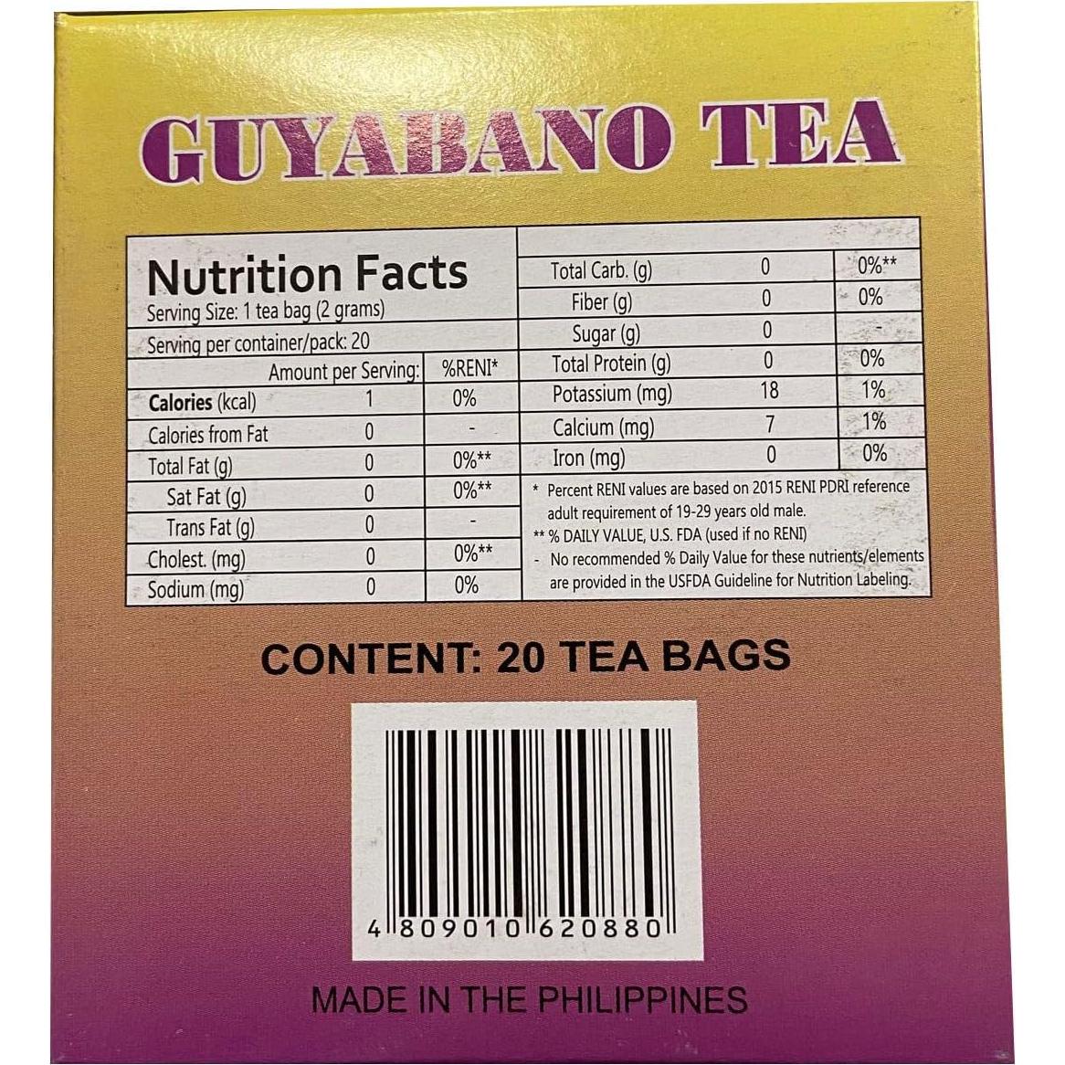 Té Herbal Guyabano Namica 100% Natural - 30 Bolsas