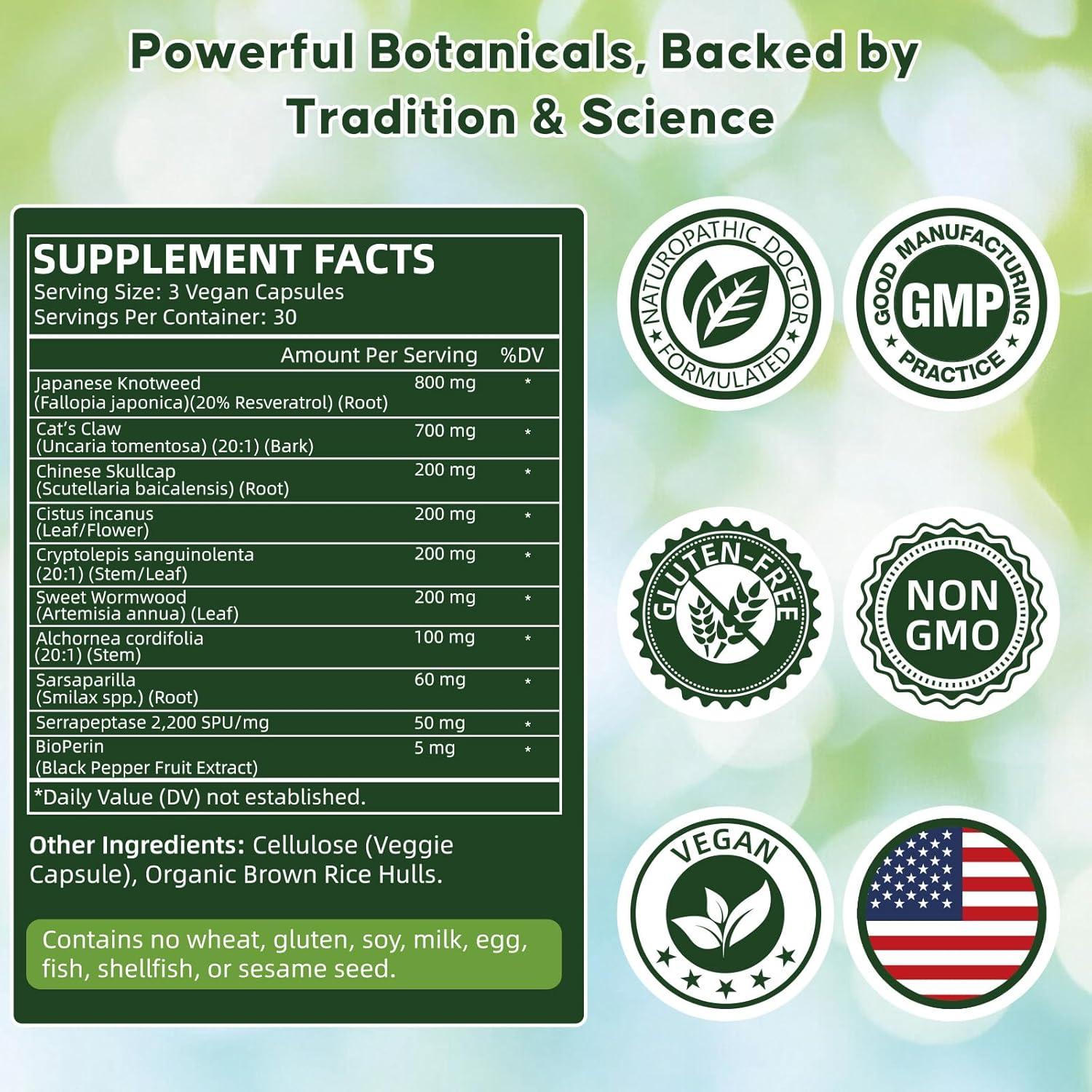 Suplemento Inmunológico Herbal Yakucho 90 Cápsulas Veganas