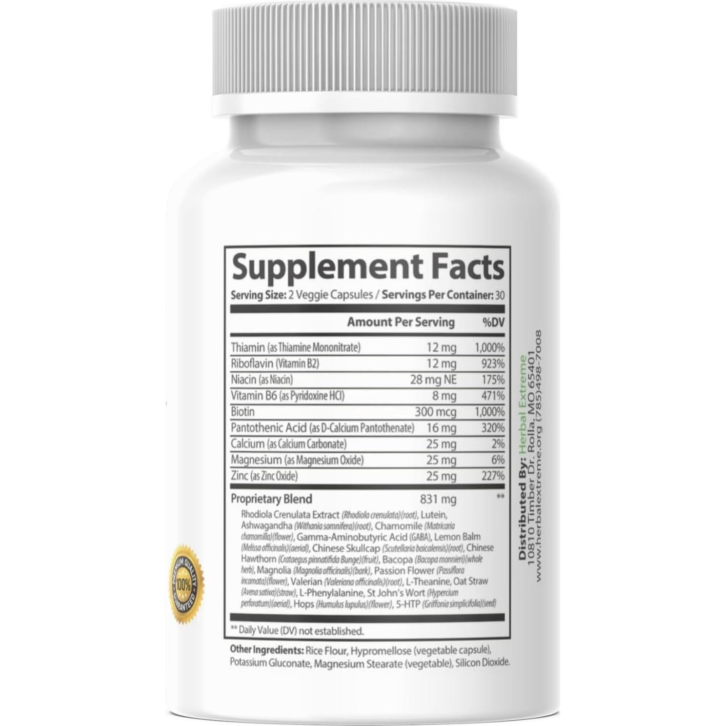 Suplemento Herbal Anziafen 60 Cápsulas 831 mg Antiestrés