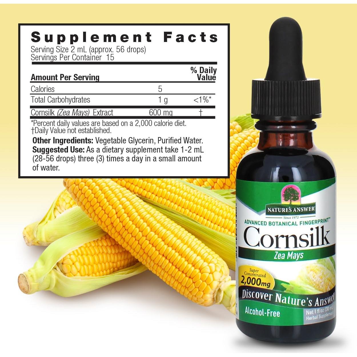 Extracto de Seda de Maíz Nature's Answer 2000mg Sin Alcohol
