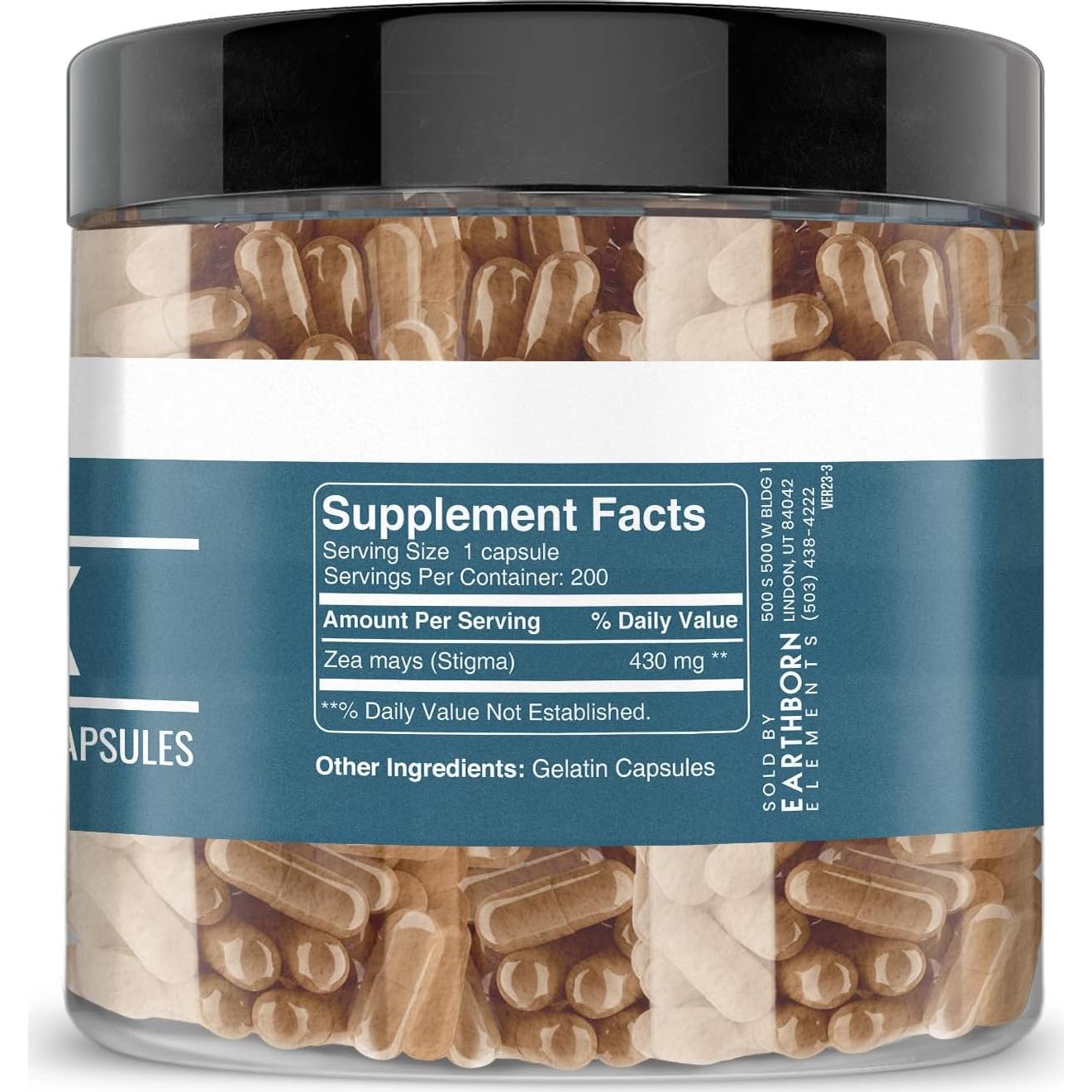 Extracto de Seda de Maíz Earthborn Elements 200 Cápsulas Puro