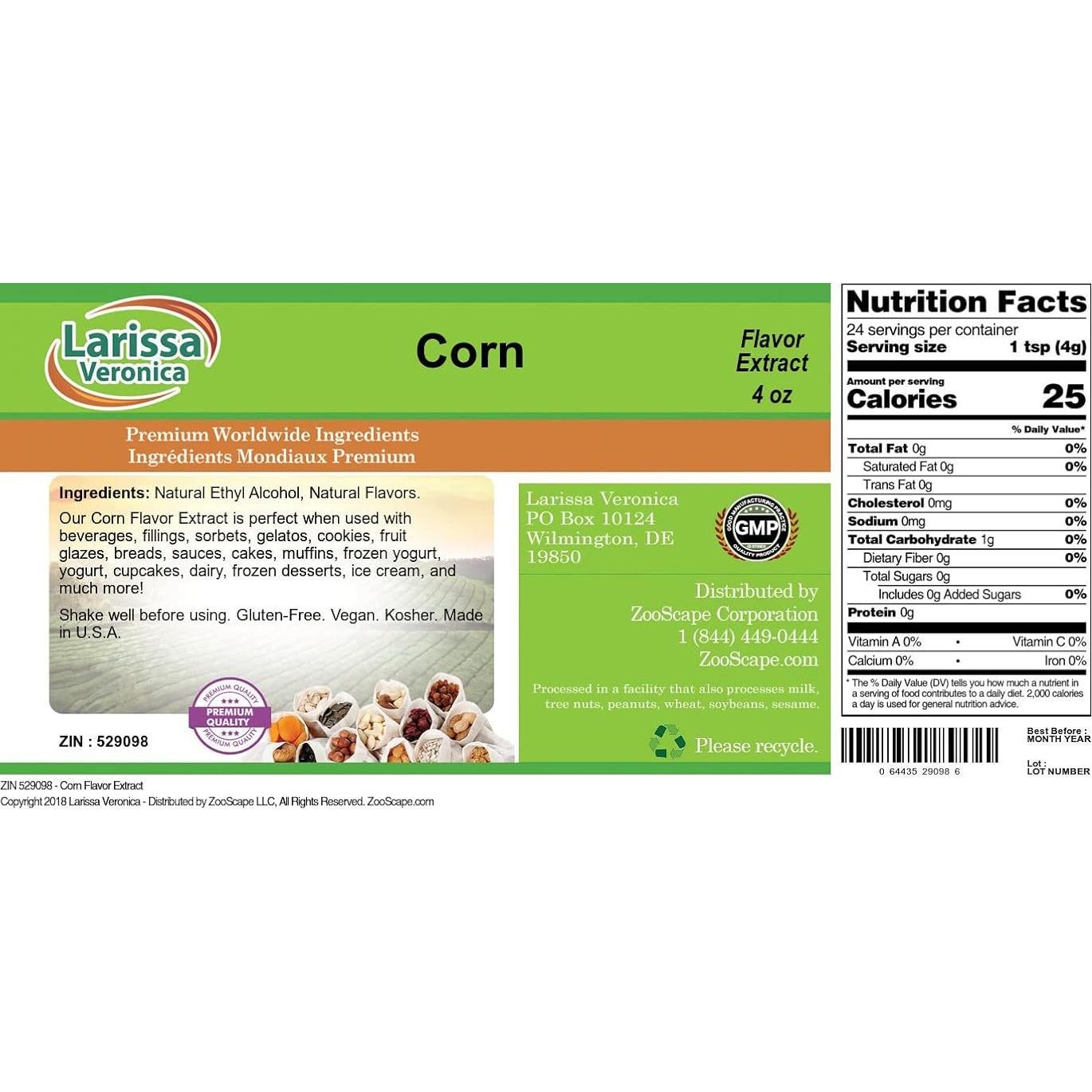 Extracto de Sabor a Maíz Larissa Veronica 113 g - Vegano y Sin Gluten