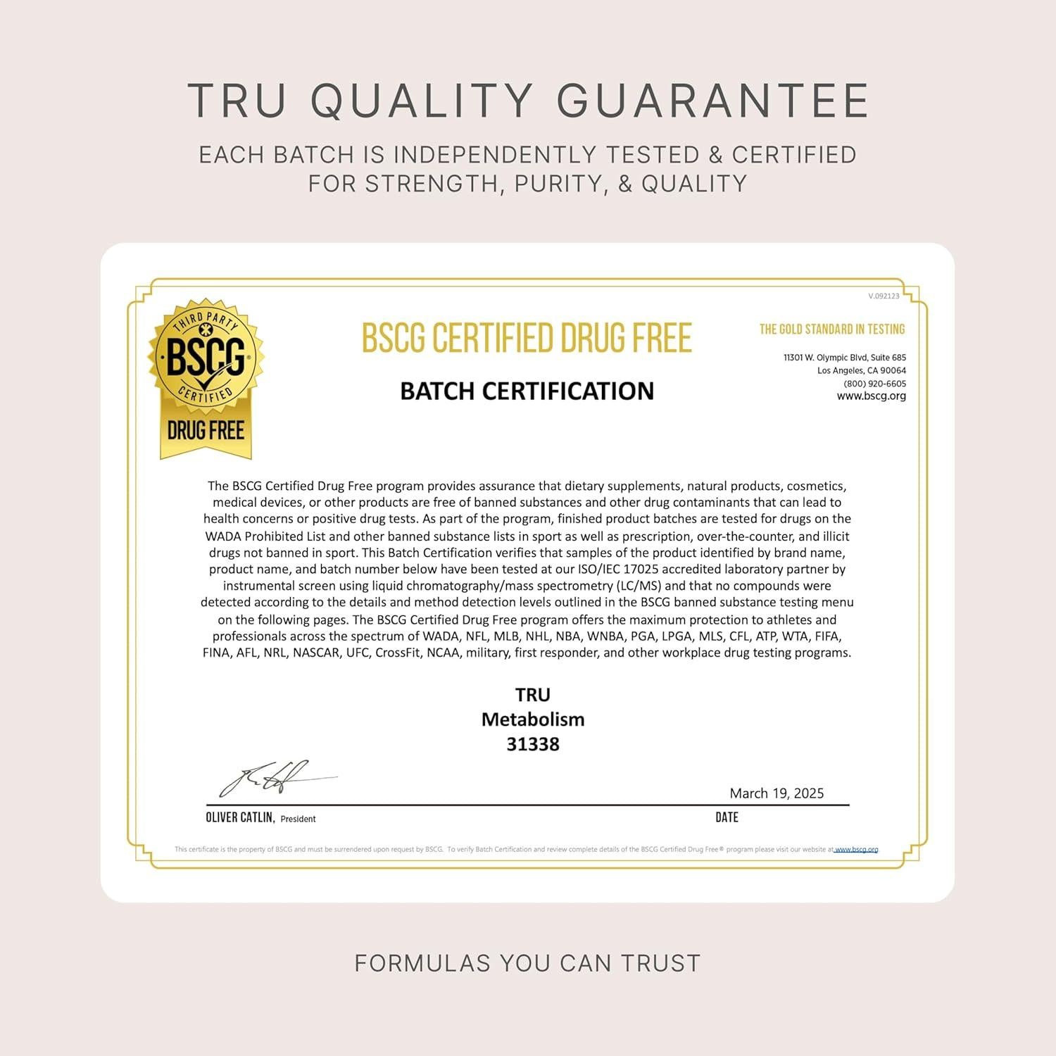 Suplemento Metabolismo TRU - Pérdida de Grasa 30 Porciones