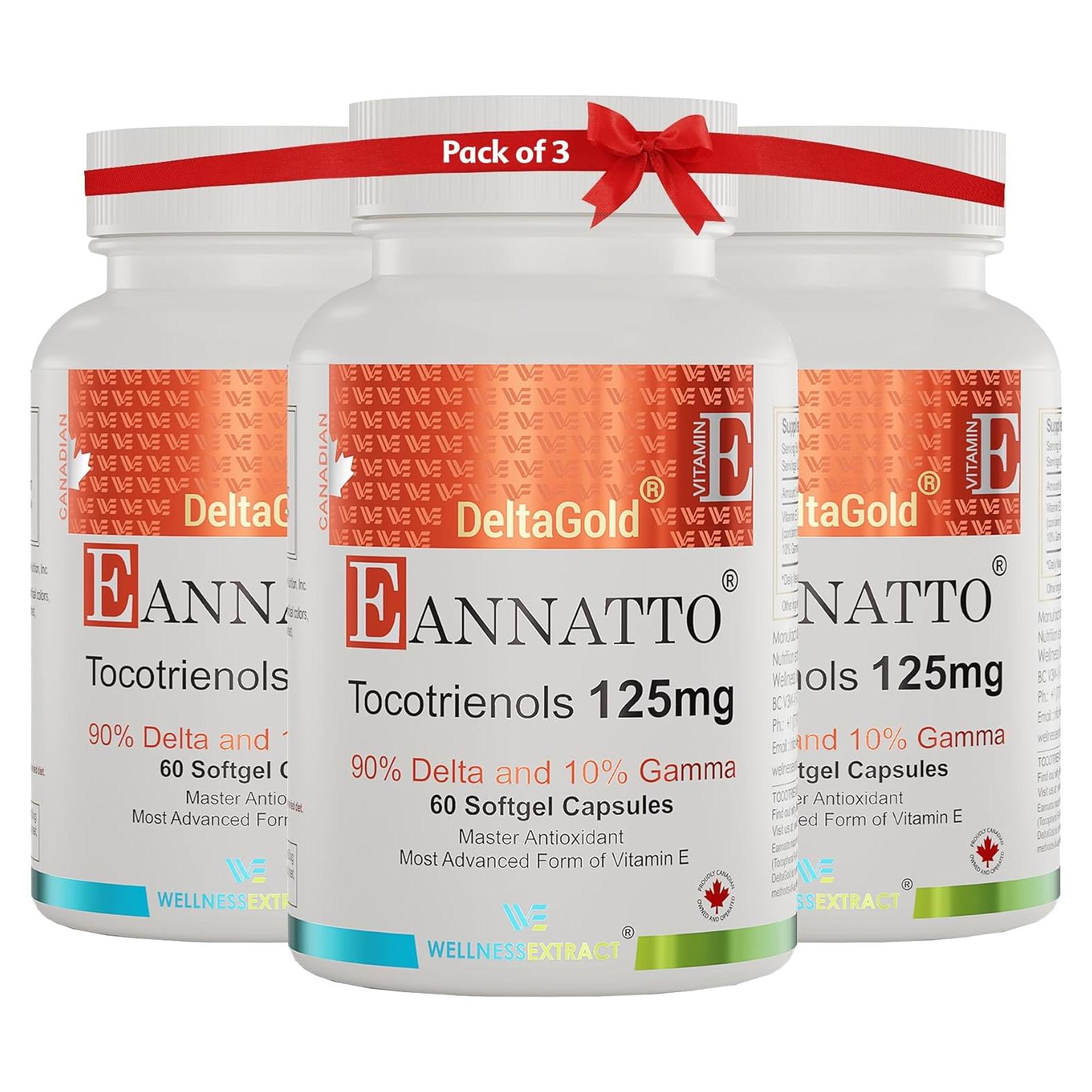 Suplemento de Vitamina E Tocotrienoles Eannatto 125mg 60 Cápsulas