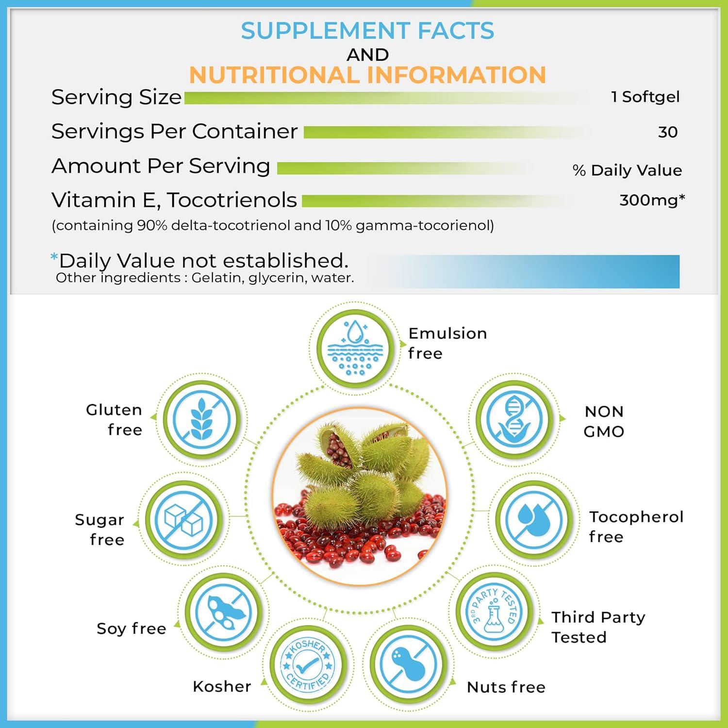 Suplemento de Vitamina E Eannatto 300mg 30 Cápsulas Blandas Antioxidante