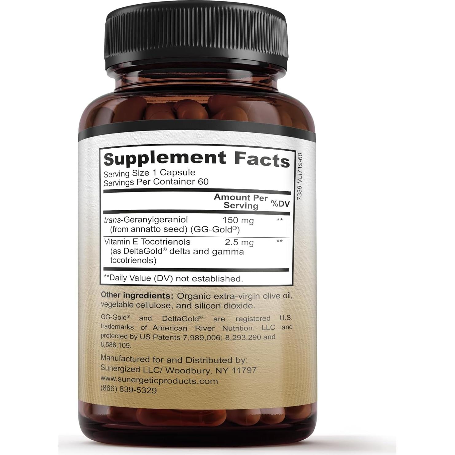 Suplemento Geranylgeraniol y Annatto Max DeltaGold 120 cápsulas