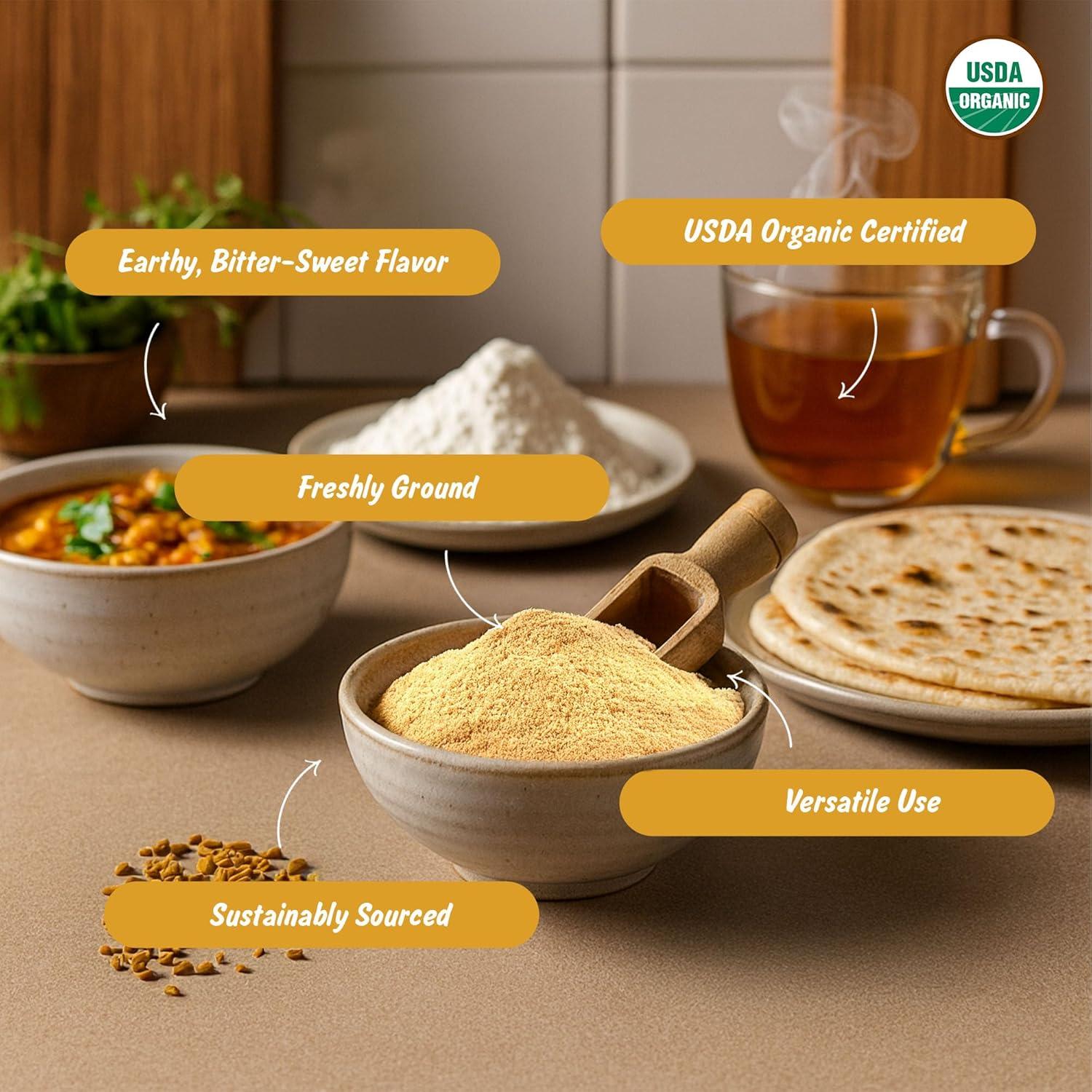 Polvo de Fenogreco Orgánico 226.8 g Perfil de Especias