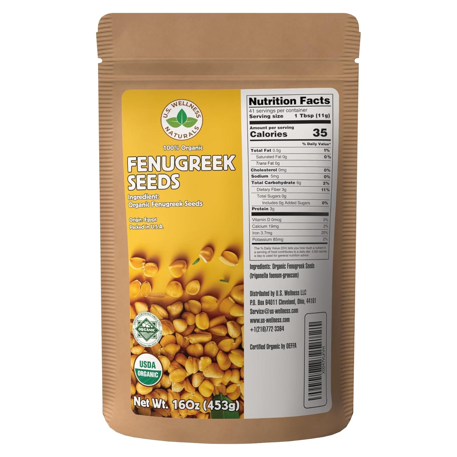 Semillas de Fenogreco Orgánicas 1kg U.S. Wellness - No OGM