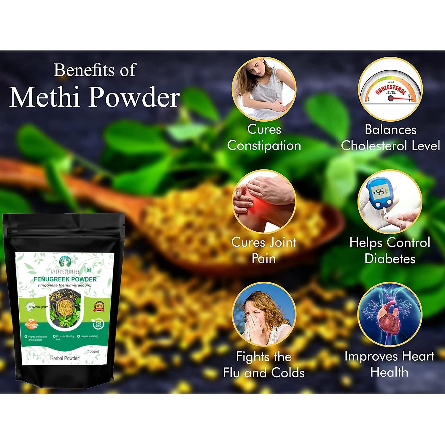 Polvo de Semillas de Fenogreco AYURVEDASHREE 100 g - Especia India