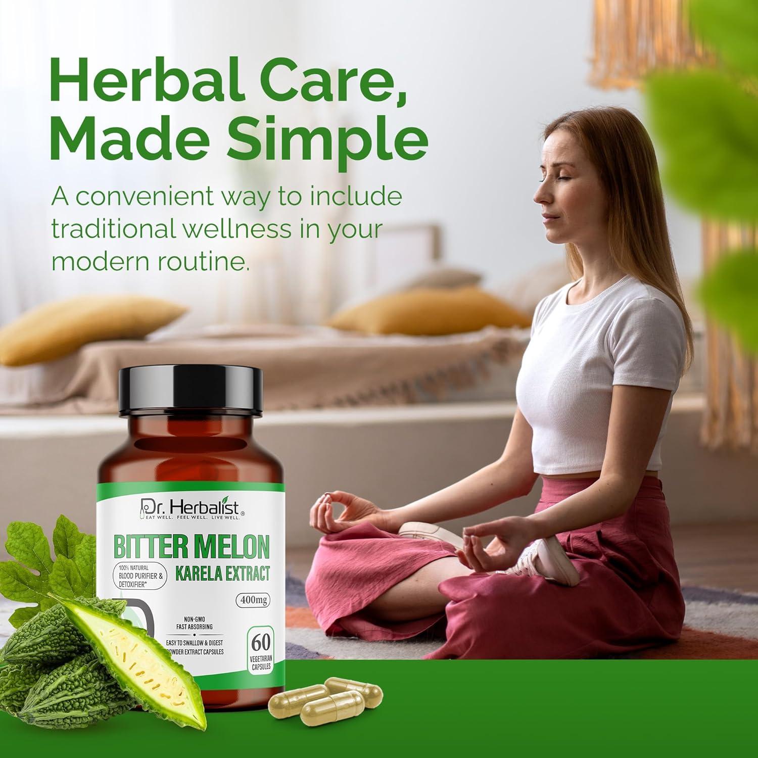 Extracto de Melón Amargo Dr. HERBALIST 400mg - 60 Cápsulas Veganas