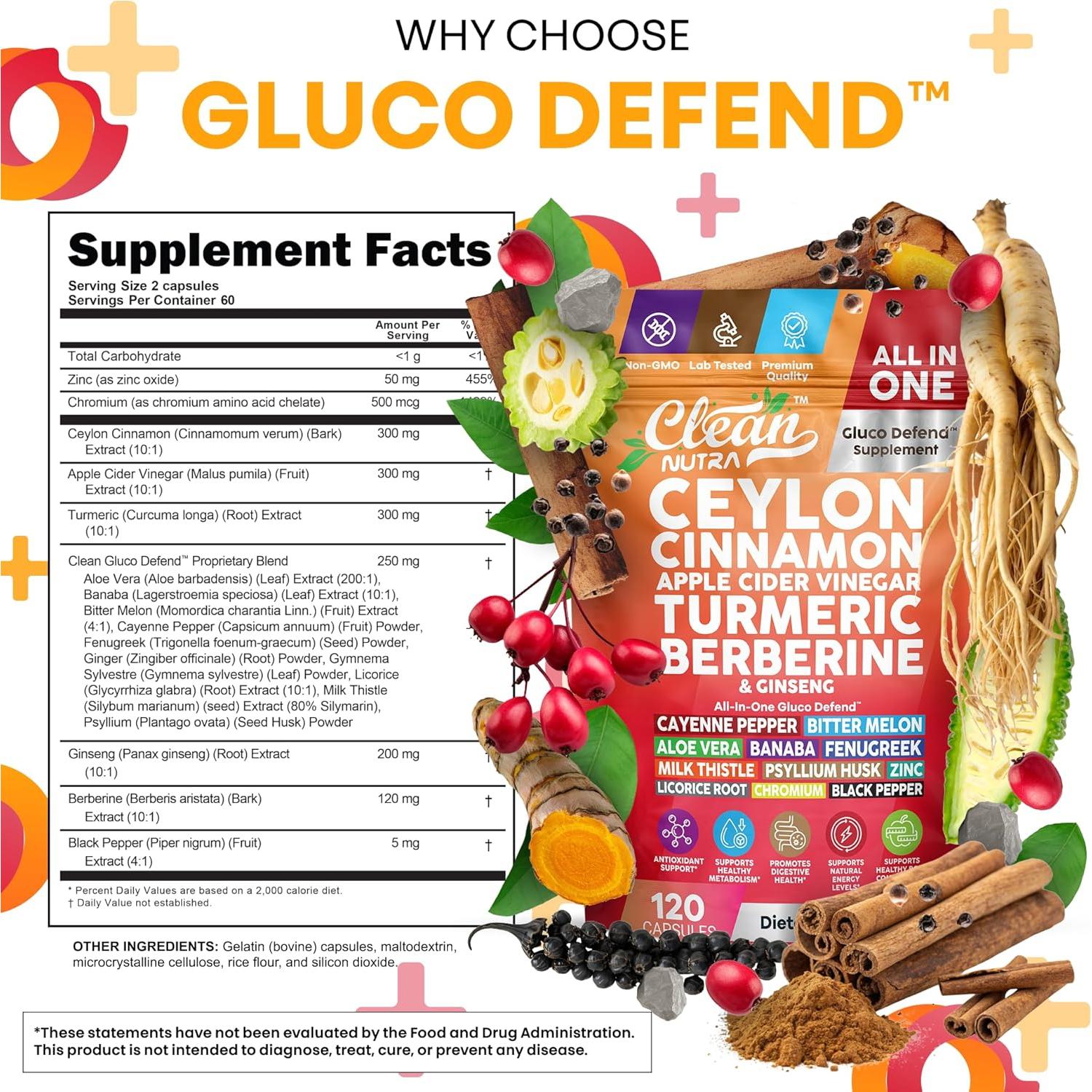 Cápsulas de Canela de Ceilán Clean Nutra 120 Pastillas