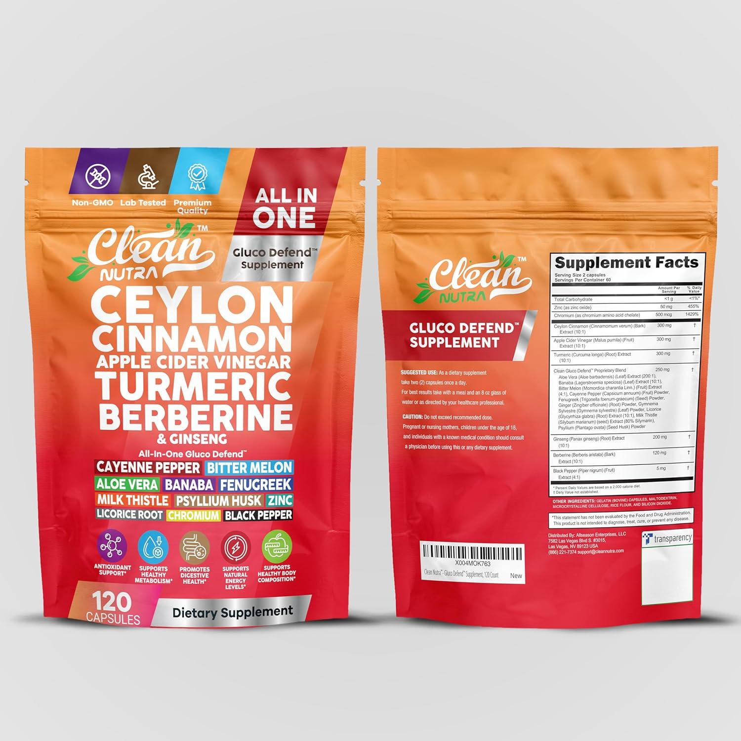 Cápsulas de Canela de Ceilán Clean Nutra 120 Pastillas