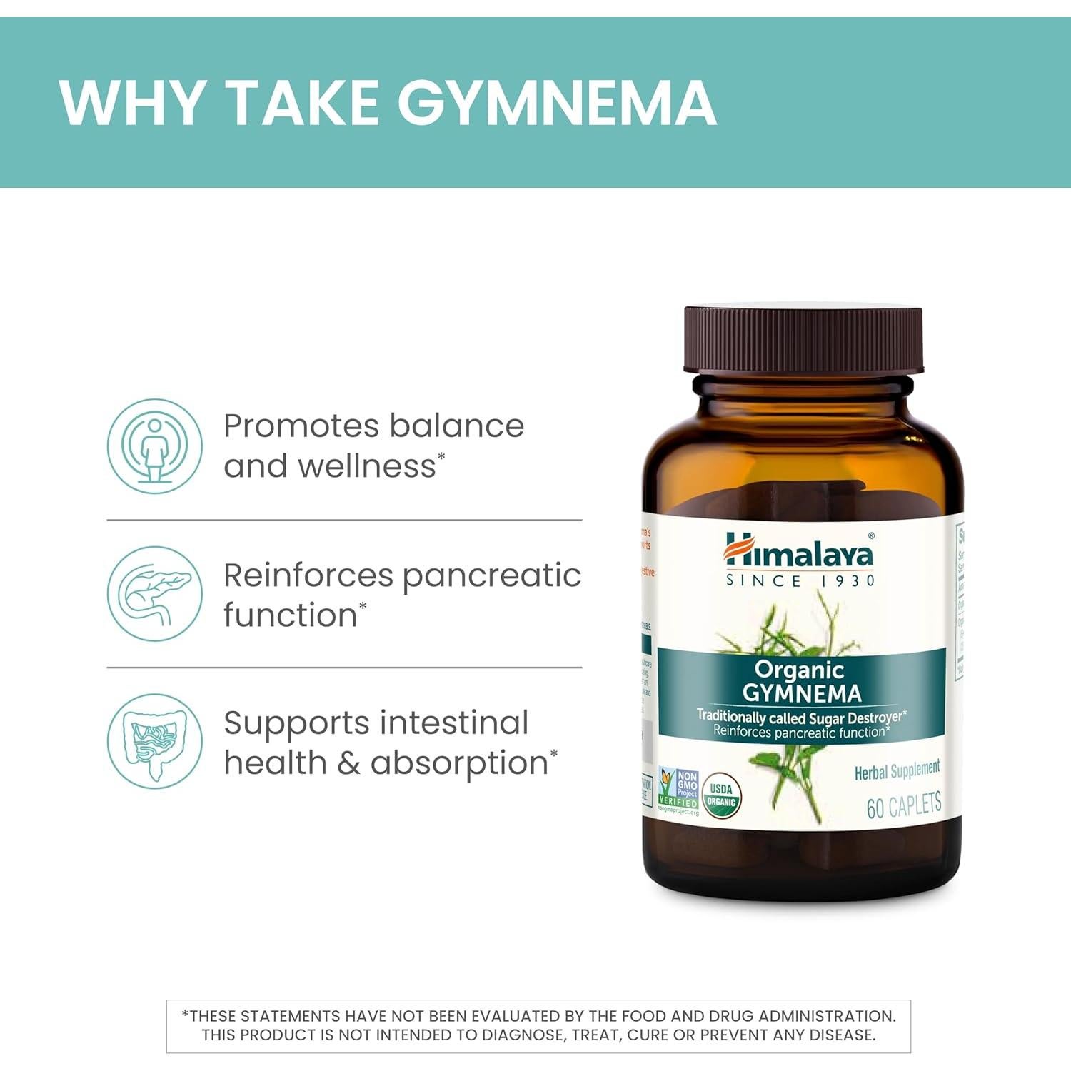 Suplemento Herbal Gymnema Sylvestre Himalaya 700 mg - 60 Tabletas