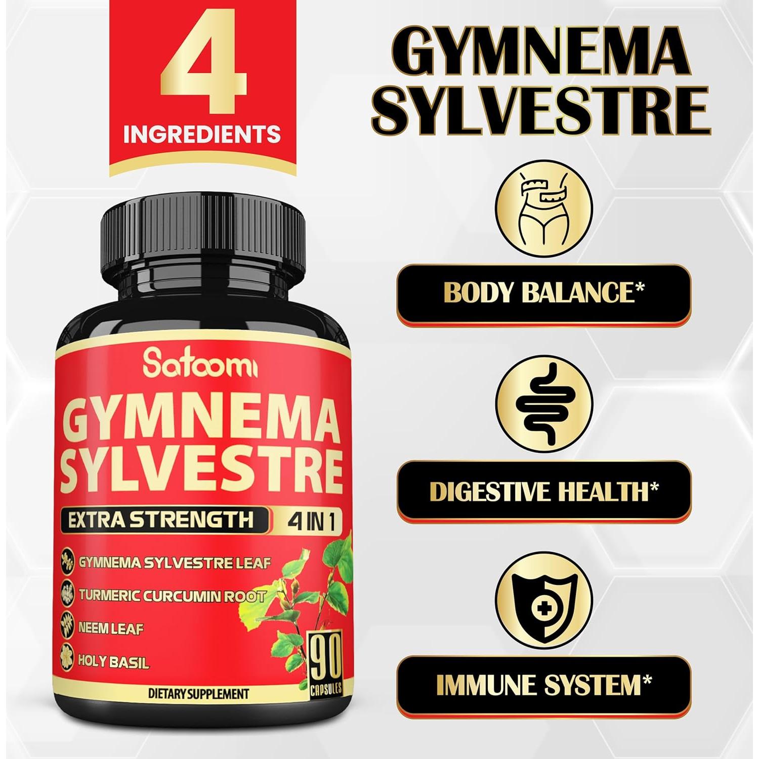 Cápsulas de Gymnema Sylvestre Satoomi - 90 Cápsulas - 3 Meses
